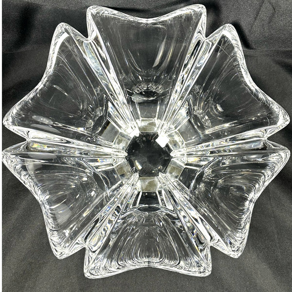 ORREFORS Sweden Crystal Orion Lars Hellsten Bowl Signed Vintage 1980's-10.25" - Picture 4 of 7